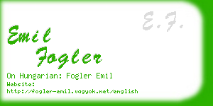 emil fogler business card